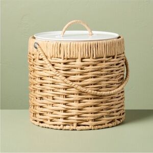 Hearth & Hand w/Magnolia 3.5L Woven Paper Wrapped Metal Ice Bucket, Tan